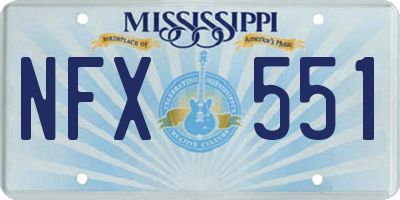 MS license plate NFX551