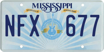 MS license plate NFX677
