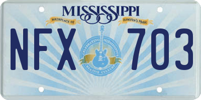 MS license plate NFX703