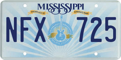 MS license plate NFX725