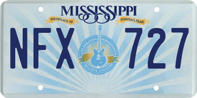 MS license plate NFX727