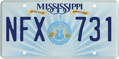 MS license plate NFX731
