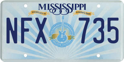 MS license plate NFX735