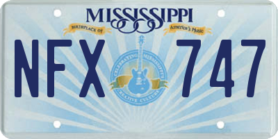 MS license plate NFX747