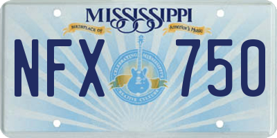 MS license plate NFX750
