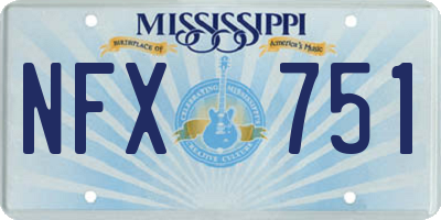 MS license plate NFX751