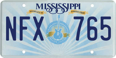 MS license plate NFX765