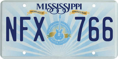MS license plate NFX766