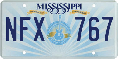 MS license plate NFX767