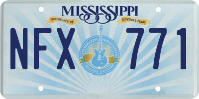 MS license plate NFX771
