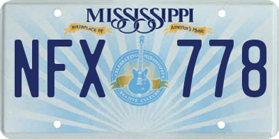 MS license plate NFX778