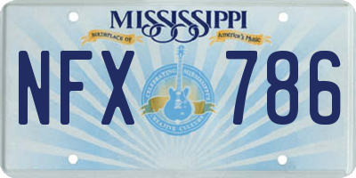MS license plate NFX786