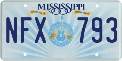 MS license plate NFX793