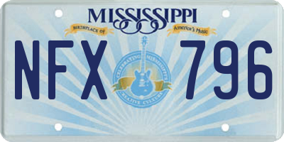 MS license plate NFX796
