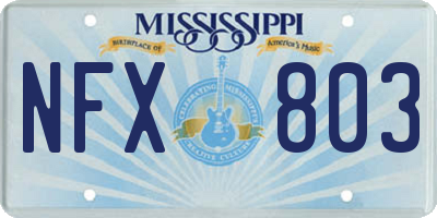MS license plate NFX803