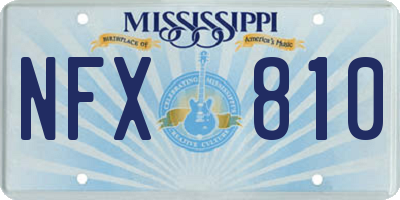 MS license plate NFX810