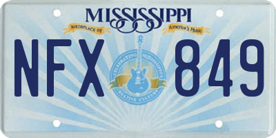 MS license plate NFX849