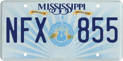 MS license plate NFX855