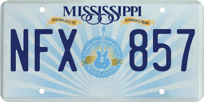 MS license plate NFX857