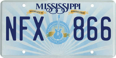 MS license plate NFX866