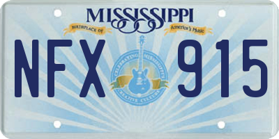 MS license plate NFX915
