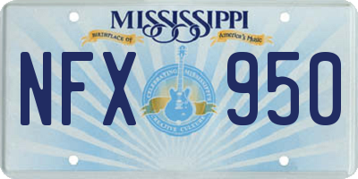 MS license plate NFX950