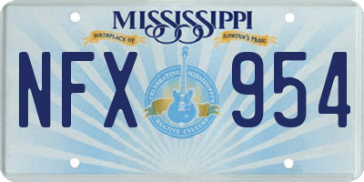 MS license plate NFX954