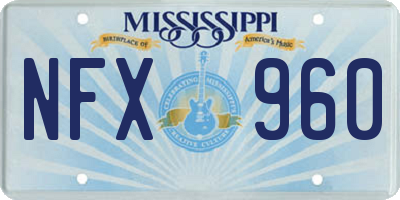 MS license plate NFX960