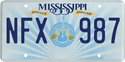 MS license plate NFX987