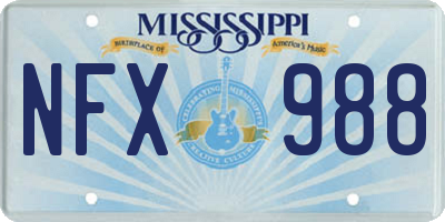MS license plate NFX988