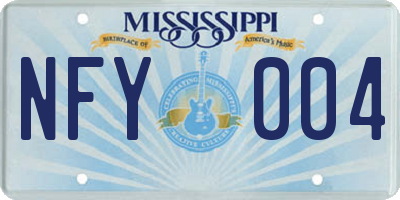 MS license plate NFY004