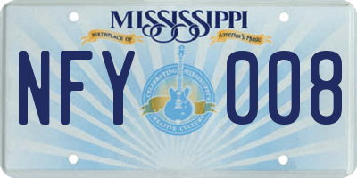 MS license plate NFY008