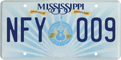MS license plate NFY009