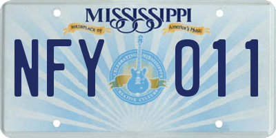 MS license plate NFY011
