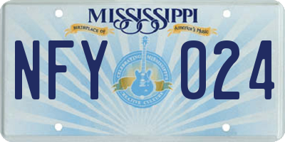 MS license plate NFY024