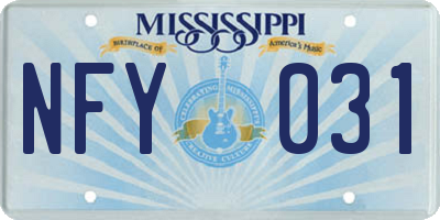 MS license plate NFY031