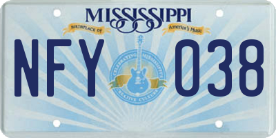 MS license plate NFY038
