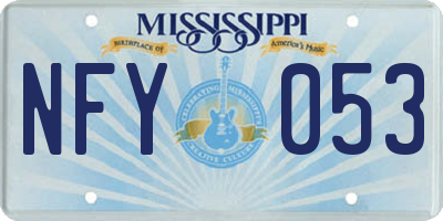 MS license plate NFY053