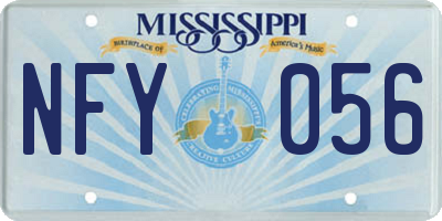 MS license plate NFY056
