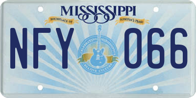 MS license plate NFY066