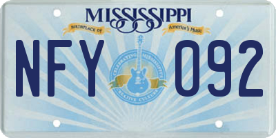 MS license plate NFY092
