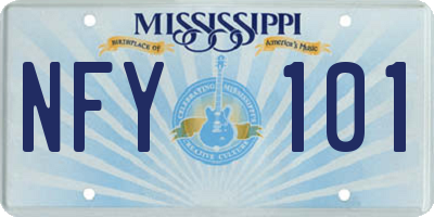 MS license plate NFY101