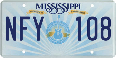 MS license plate NFY108