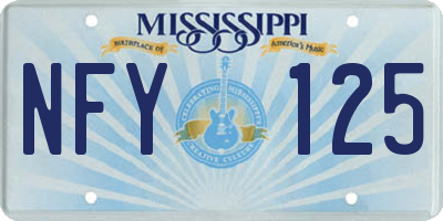 MS license plate NFY125