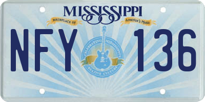 MS license plate NFY136