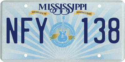 MS license plate NFY138