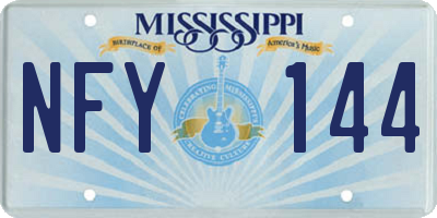 MS license plate NFY144