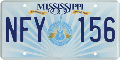 MS license plate NFY156