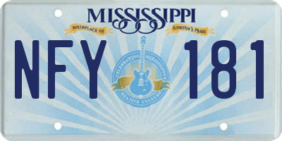 MS license plate NFY181
