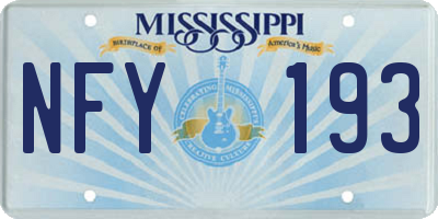 MS license plate NFY193